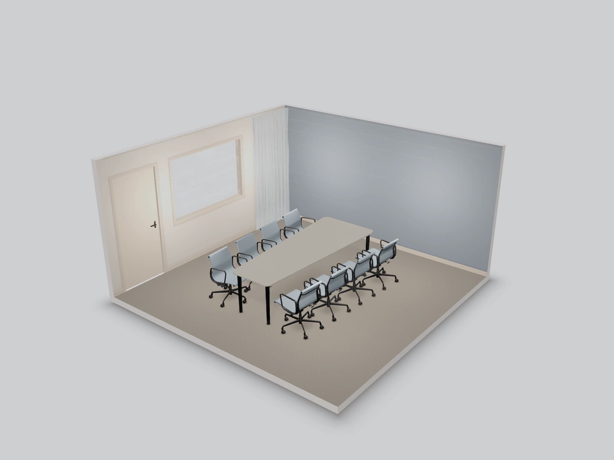 Visualisering av standardrummet Small