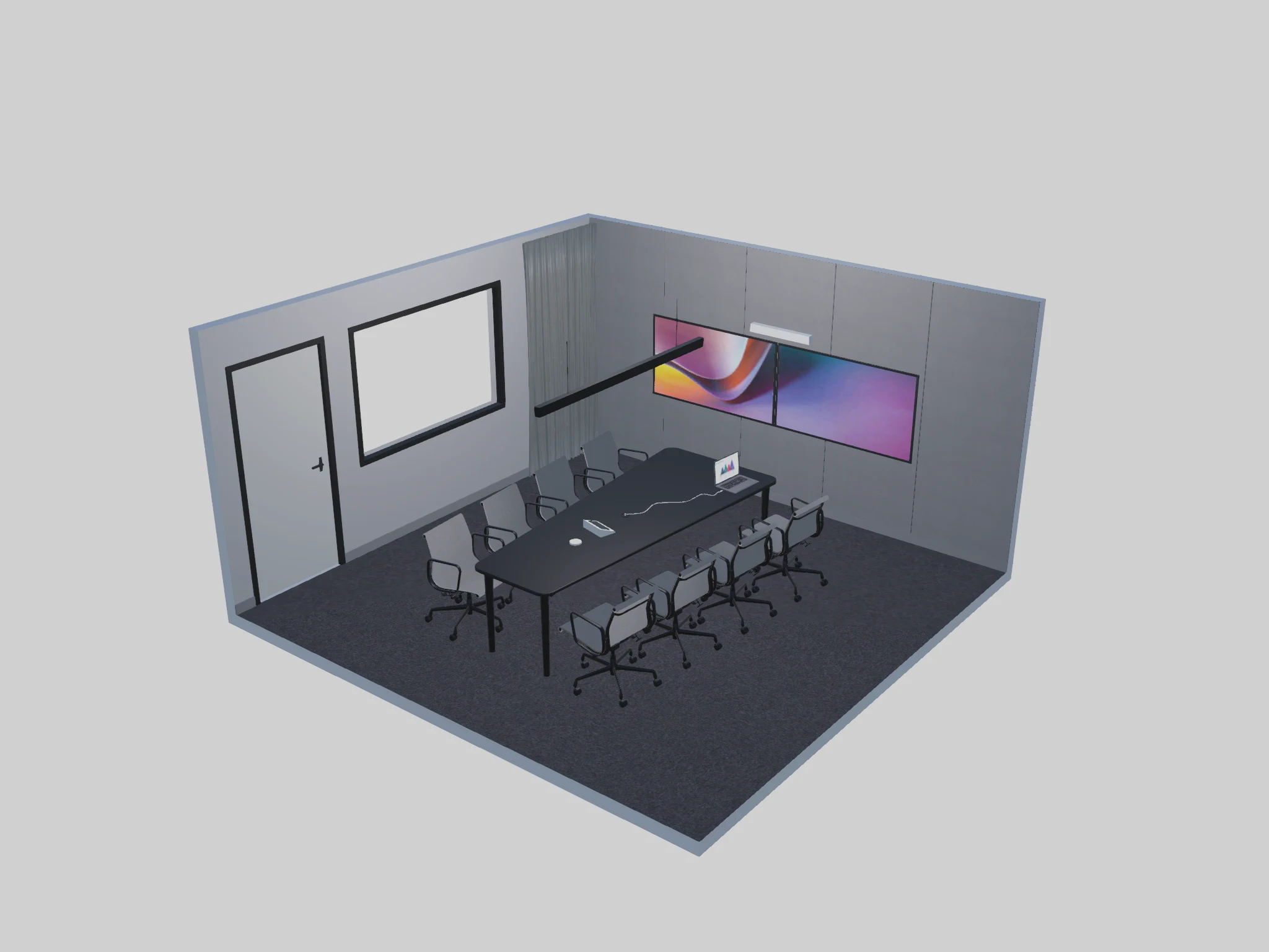 Renderad mötesrumsbild för MeetingBar A40
